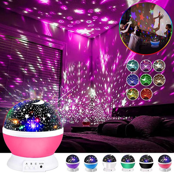 Star LED Projector Starry Sky Lamp Rotating Cute Room Decor USB Battery ...