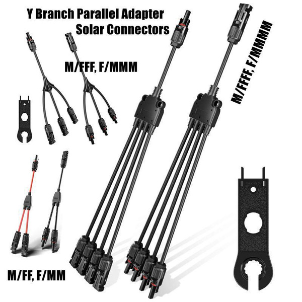 Solar Y Branch Connectors Solar Panel Parallel Connectors 1 To 4 Solar Adapter Cable Plug Tool 3751