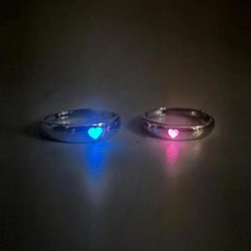 Couple Rings, Blues, womenfluorescentring, Adjustable