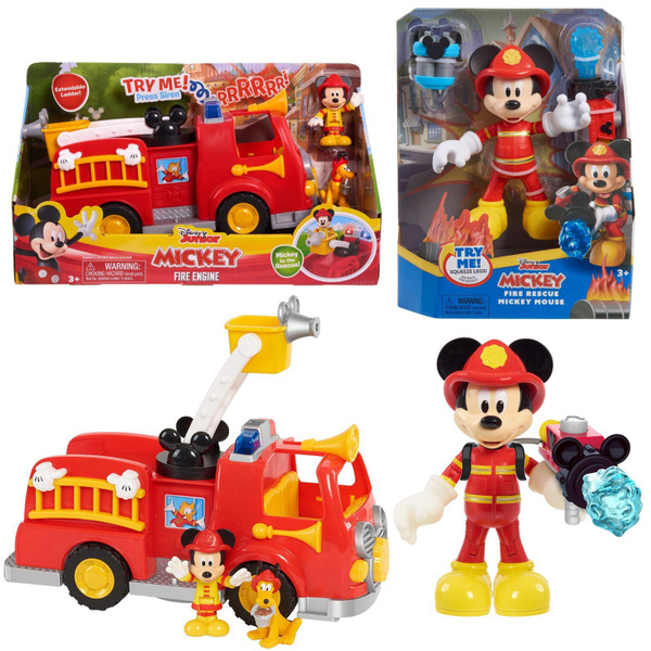 Disney Mickey Mouse 2pc Fire Rescue Bundle with Firetruck and Action ...