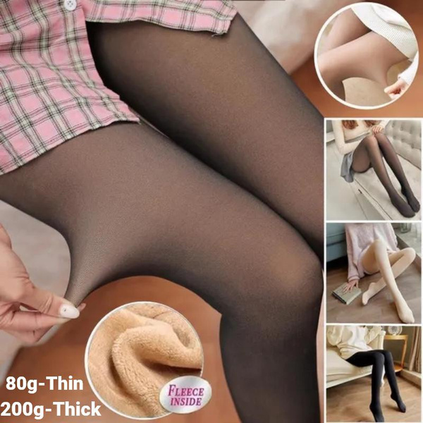 What is Translucent Warm Fleece Pantyhose Winter Thick Thermal Tights  Fleece Panty