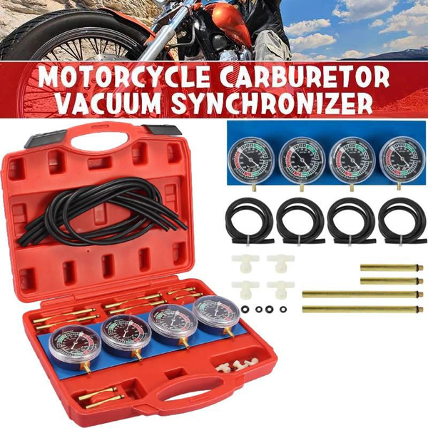 1 Set Universal Motorcycle Fuel Vacuum Carburetor Synchronizer Calibrating Tool Kit Balancer