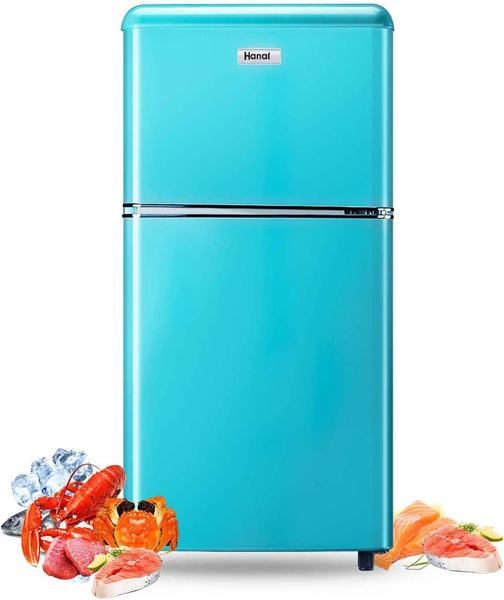 WANAI Compact Refrigerator 2 Doors Small Refrigerator with Removable ...