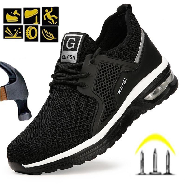 Mens Comfortable Safety Shoes Sise Anti-smash Puncture Resistant Steel ...