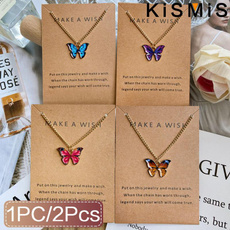 Steel, butterfly, Chain Necklace, 18k gold
