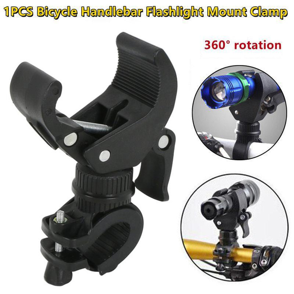 Bike Flashlight Mount Universal 90-degree Rotating Bike Handlebar Mount Led Flashlight Torch Mount Clamp Clip Holder Grip Bracket Black