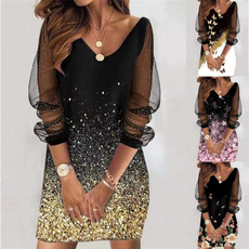 Summer, Plus Size, Print Dresses, short dress