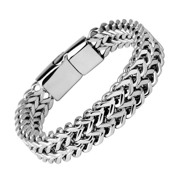 High Quality Stainless Steel Braided Bracelet Bangle Men Hip Hop Party Rock Jewelry Wish