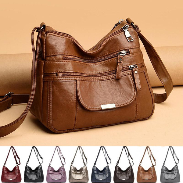 Women's Soft Leather Shoulder Bags Classic Casual Cross Body Bag for Female  High Quality Handbags and Purses Clutch Bag Handtasche Damen