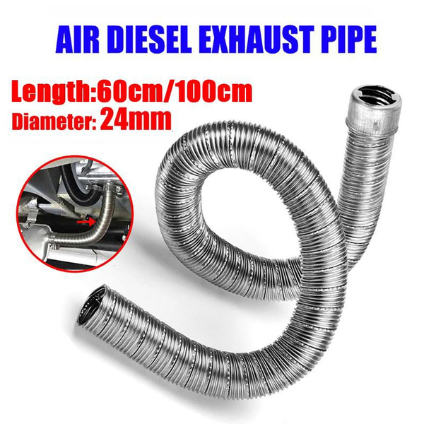60/100cm Double Layer Car Parking Heater Exhaust Pipe 24mm Diameter  Stainless Steel Air Parking Heater Tube Gas Vent Fit Air Diesels Vent Hose  Parking Tank Car Heaters Accessories