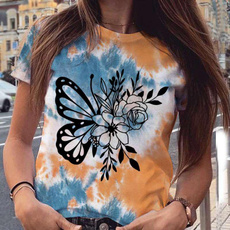 butterfly, Summer, summer t-shirts, short sleeves