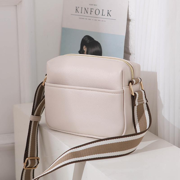 Fashion Women Crossbody Bags PU Leather Wide Strap Messenger Bag Female Small Shoulder Handbag