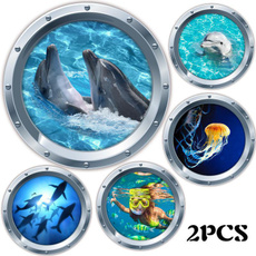 3dstereowallpaper, Emblem, dolphinwallpaper, oceansticker