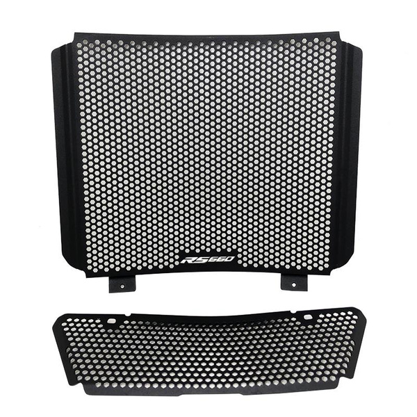 Black Motorcycle Front Radiator Water Oil Cooler Grille Guard Cover ...