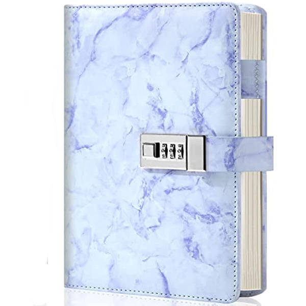 Marble Diary with Lock for Girls and Women, Secret Journal with Lock ...