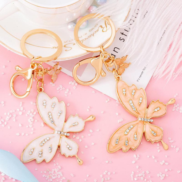 European and American Creative Diamond Inlaid Butterfly Key Chain