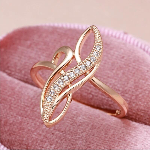 Exquisite Women's Fashion Natural Gemstones Cubic Zircon Diamond Gold
