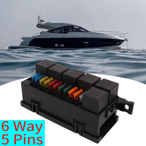 Fuse Relay Box 6 Relay 11 ATC ATO Fuse Waterproof Relay Block Box With