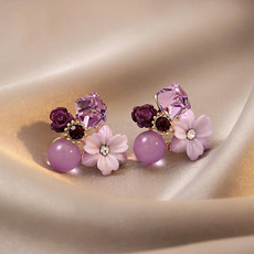 Womens Accessories, purplecrystalearring, Gifts, Stud Earring