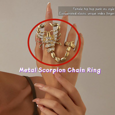 metalchainring, Jewelry, Chain, femalehiphoppunkinsstyle