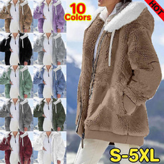 warmjacket, Long Sleeve, fluffy, Winter Coat Women