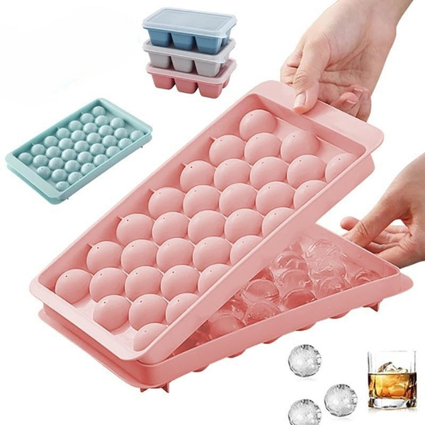 6/18/33 Grids Reusable Round Ice Cube Tray with Lid Mini Ice Ball Maker