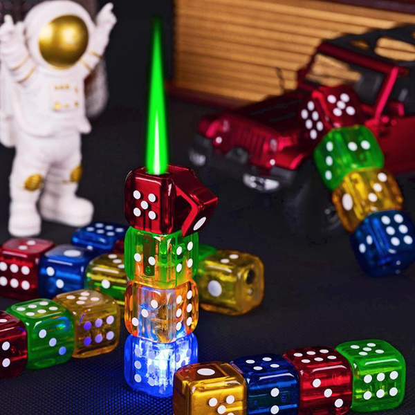 NEW Fashion Creative ABS Metal Dice Lighter Smoking accessories Green