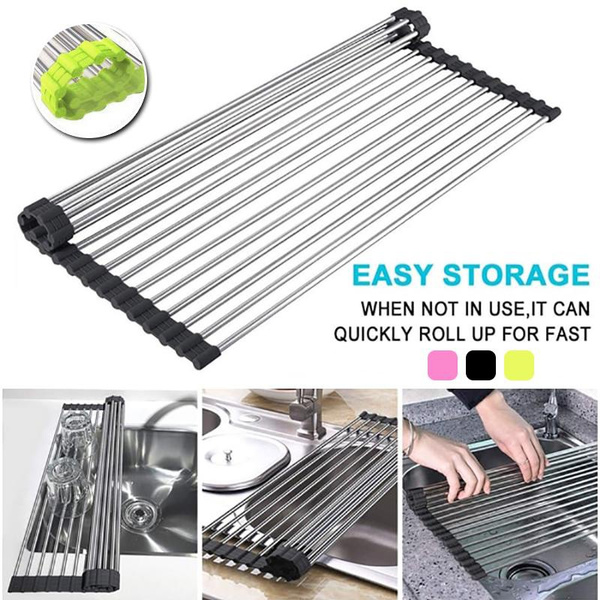 Foldable Stainless Steel Dish Drying Rack Dish Drying Rack Over Sink ...