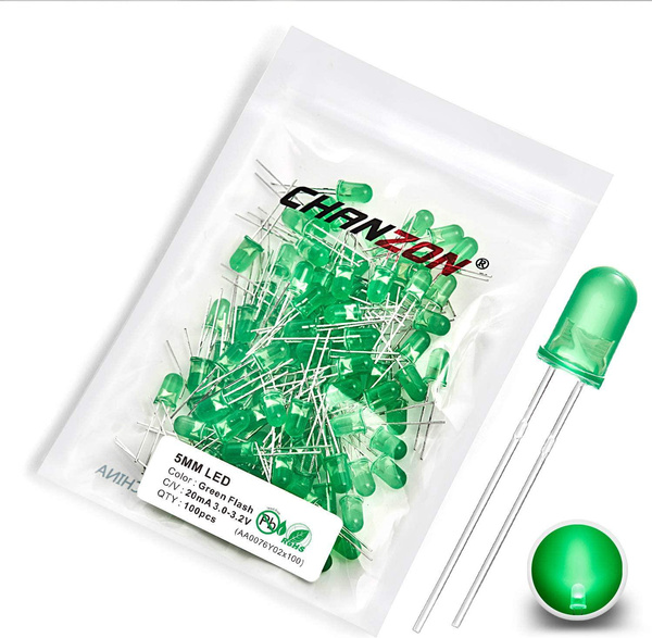 CHANZON 100 pcs 5mm Clignotant Jaune LED Diode Lumières 1.5Hz