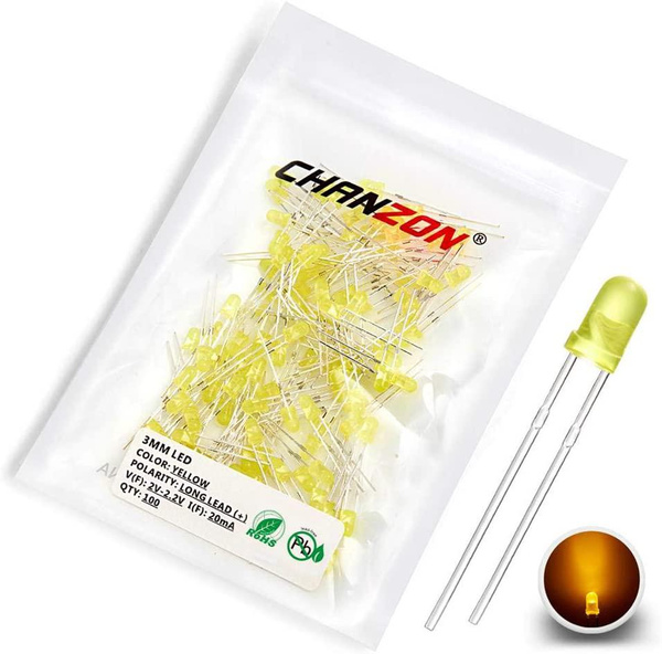 Chanzon Led Diode EDGELEC 100pcs 3mm Red & Green Lights Bi-Color LED Diodes Common Anode Clear Round Lens +200pcs Resistors (for DC 6-12V) Included, Bright Bulb Lamps Light Emitting Diode Led Diode