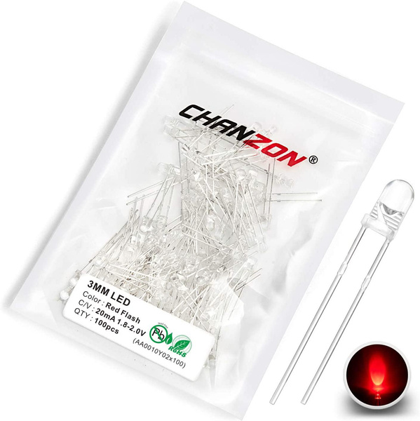 Chanzon 100 Pcs 3mm Blinking White LED Diode Lights Qatar - View #11