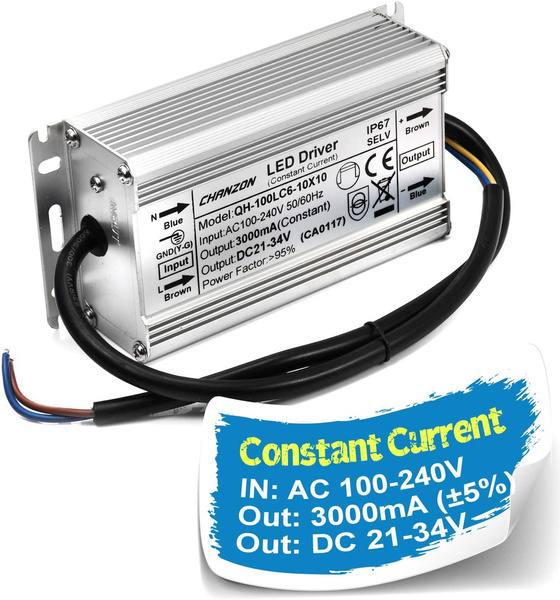 Chanzon LED Driver 3000mA (Constant Current Output) 21V-34V (In 110V ...