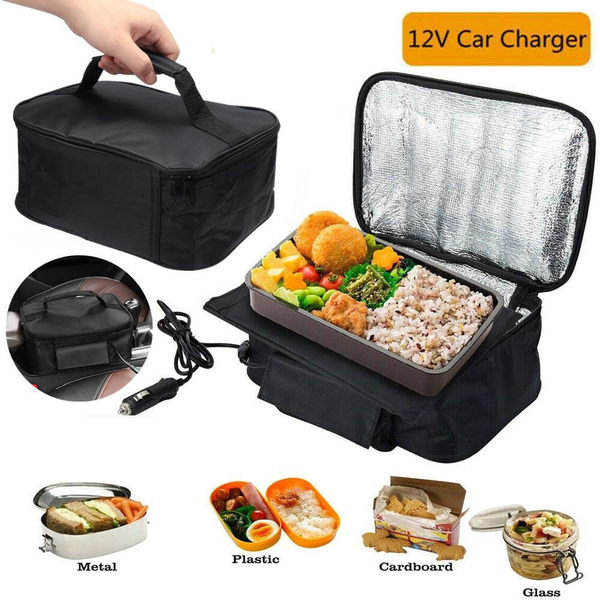 Portable Mini Car Microwave 12V Electric Oven Fast Heating Picnic Box For  Travel Camping Food Cooking Black