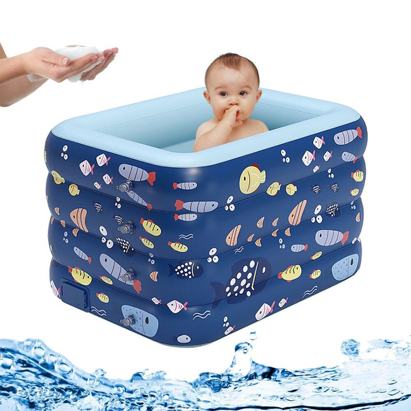 Inflatable Folding Toddler Bath Tub Kids Shower Swimming Pool Portable