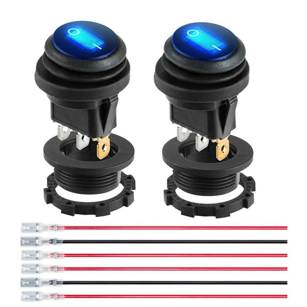 ON/OFF Round Rocker Switch LED illuminated Car Dashboard Dash Boat Van ...