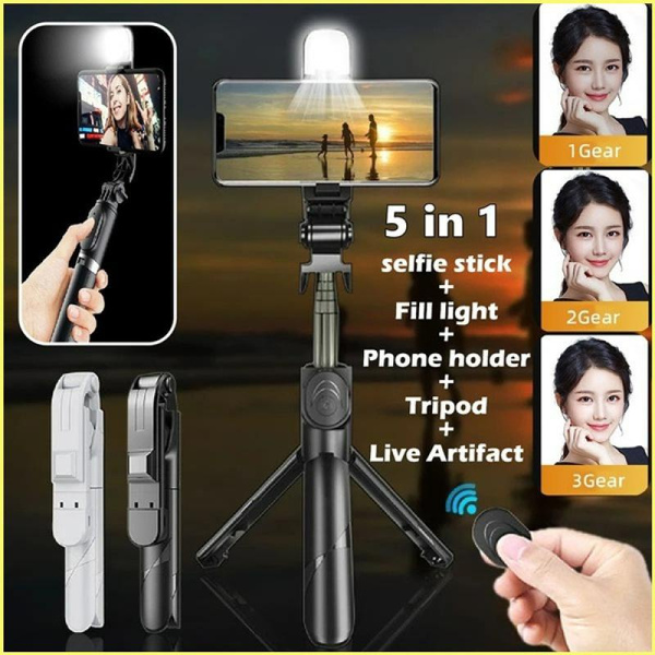 NEW Bluetooth Wireless Remote Control Selfie Stick 5 In 1 Foldable ...