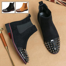 ankle boots, Plus Size, chelseabootsformen, leather shoes