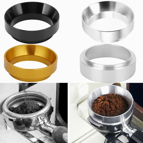 Dosing Funnel Coffee Dosing Ring Coffee Accessory 58mm Dosing Funnel Anti Flying Powder Stainless Steel Dosing Rings For Household Coffee Shop