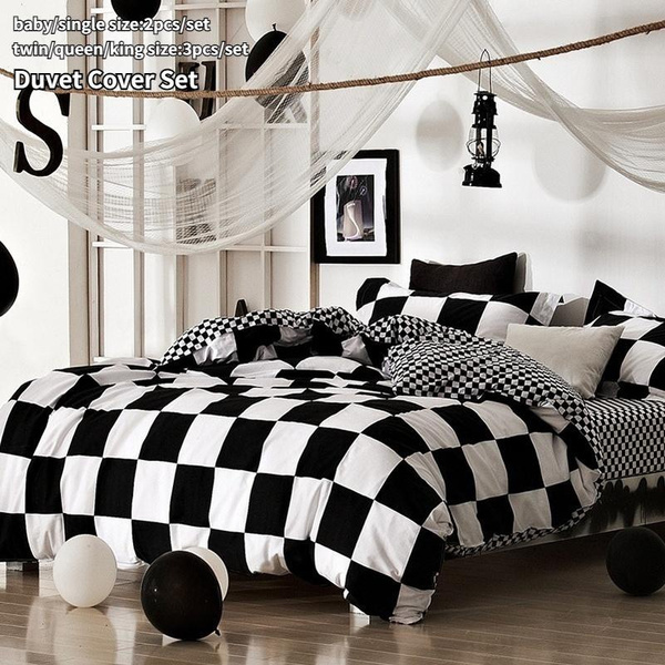 2023 Classical Black and White Cotton Bedding Set Home Textile Bed