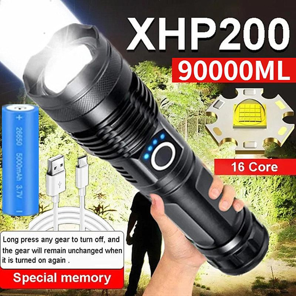 Most Powerful XHP50 High Lumens Tactical Flashlight Rechargeable