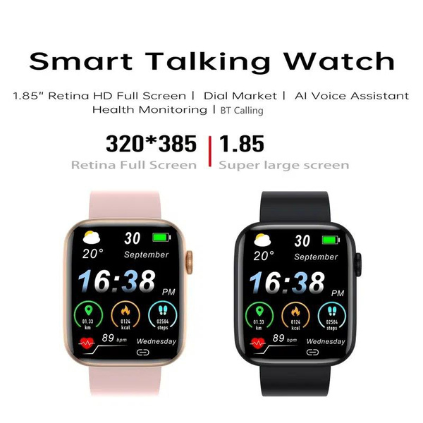 Smart watch HD touch screen, rotary encoder, heart rate monitoring