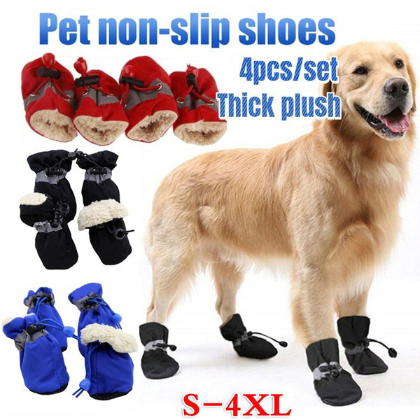 4pcs/set Waterproof Winter Pet Dog Shoes Antislip Rain Snow Boots