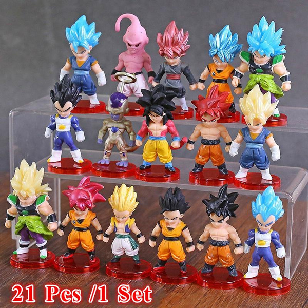 1/8/16/21Pcs/set Dragon Ball Z Super Saiyan Son Goku Gohan Vegeta ...