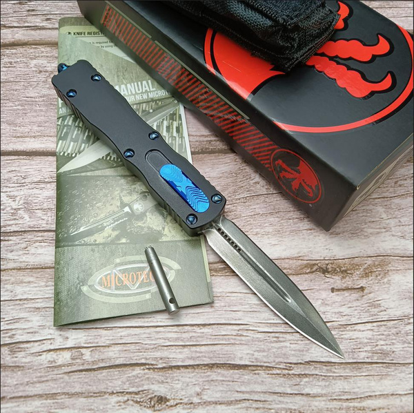 Mirco Dirac Damascus Steel Top Quality Adjustable Switchblade Flick