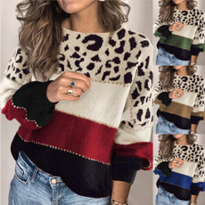 suéterdemujer, Sweaters, Loose, Round neck
