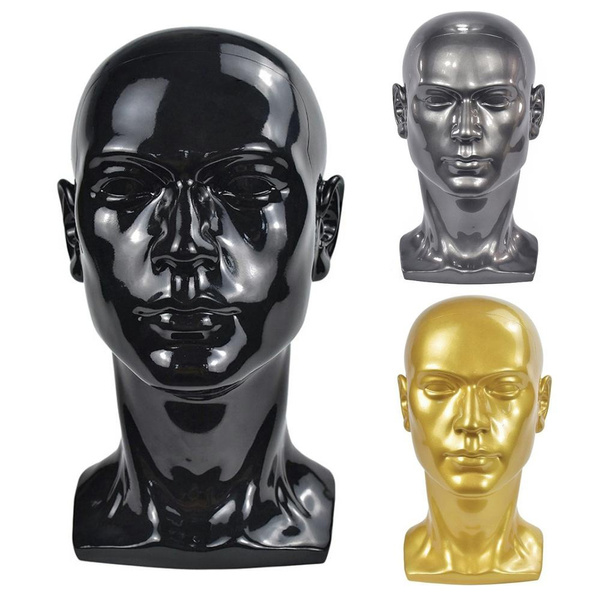 PVC Male Mannequin Head Model Realistic Man Dummy Wig Mannequin For Hat