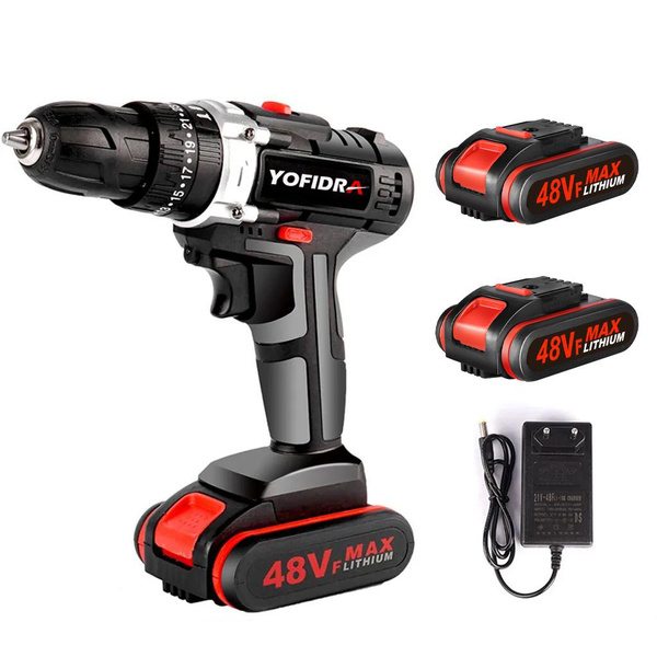 25+3 Speed Electric Cordless Impact Hammer Drill Screwdriver Set Power