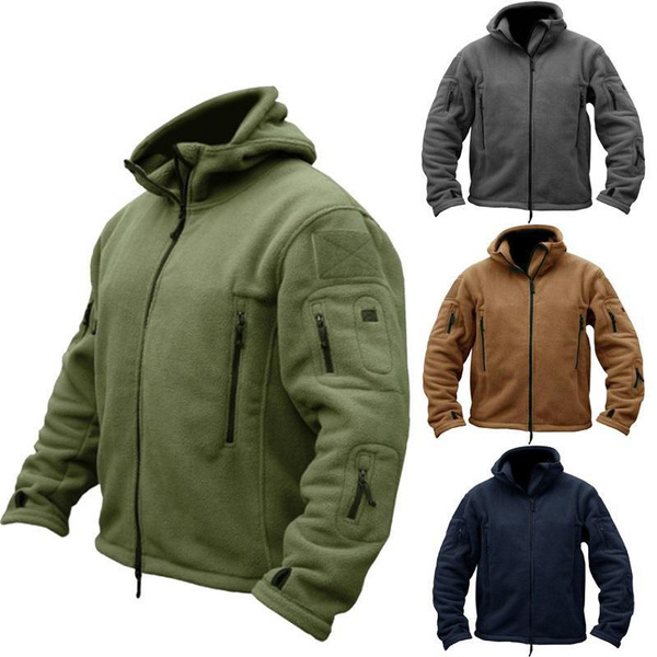 Military Airborne Velcro Man Fleece Tactical Jacket Outdoor Polartec