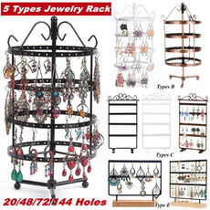 Necklace, earringstorage, necklacerack, rotatablejewelrystoragerack
