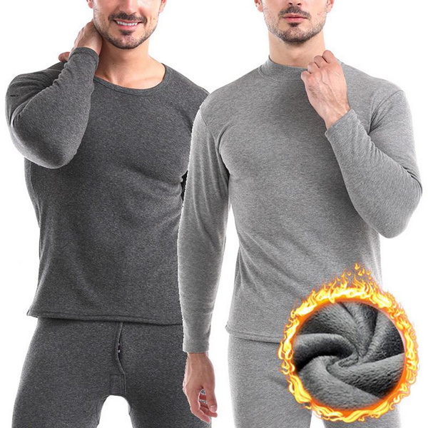 (2pcs Tops and Pants) Long Johns Thermal Underwear forMen Fleece Lined ...